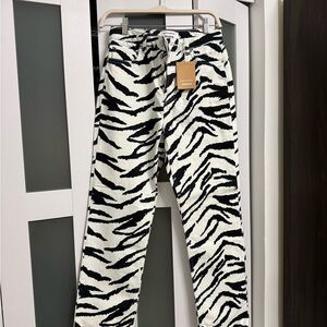 Reformation Black and White Zebra Print Jeans